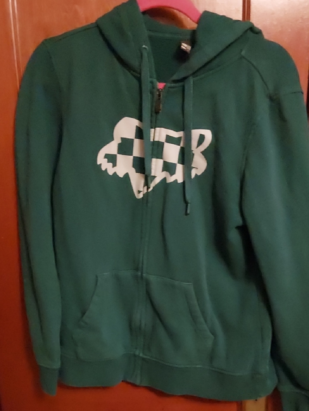 Fox Teal Zip-Up Hoodie with White Logo